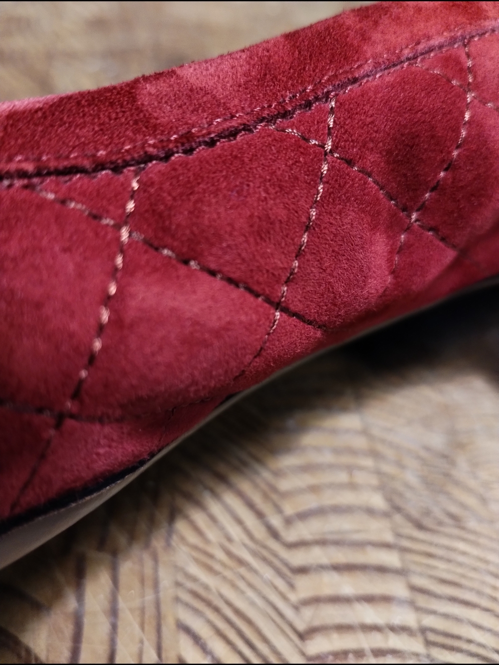 AGL Monika Cap Toe Flats Quilted Suede Patent Ruby 40 Italy - Picture 7 of 13